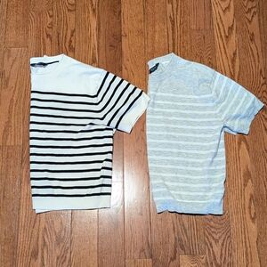 2 For $25! Denver Hayes Black and Gray Striped Tees